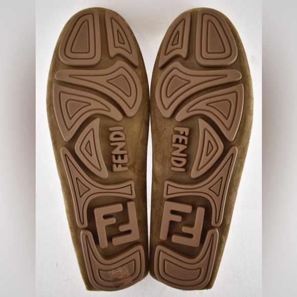 Fendi Driver Crosta Suede Cubano Brown FF Logo Loafer Slip On Flat UK 11 US 12 main image 14